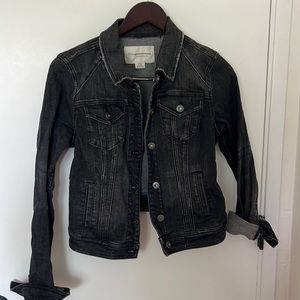 Black/ grey denim jacket Anthropologie